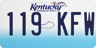 KY license plate 119KFW