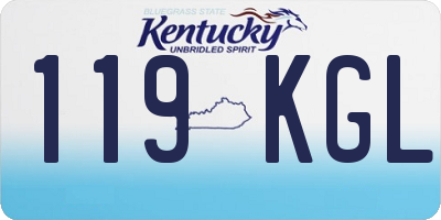 KY license plate 119KGL