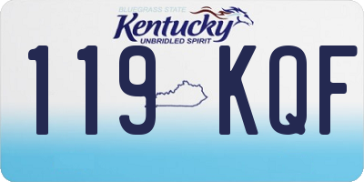 KY license plate 119KQF