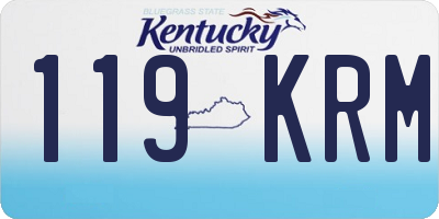 KY license plate 119KRM