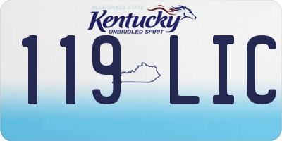 KY license plate 119LIC