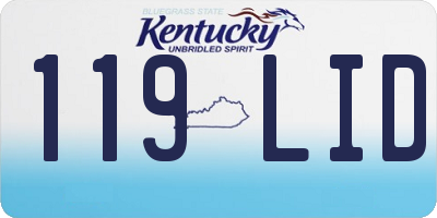 KY license plate 119LID