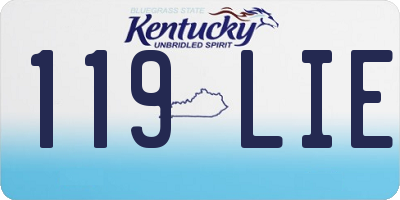 KY license plate 119LIE