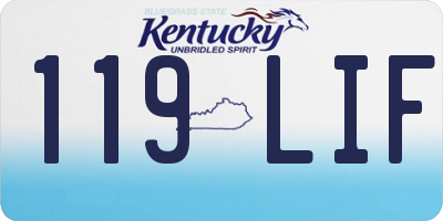 KY license plate 119LIF
