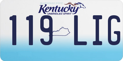 KY license plate 119LIG