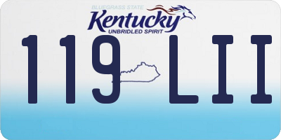 KY license plate 119LII