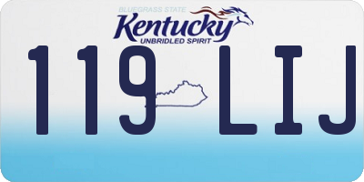 KY license plate 119LIJ