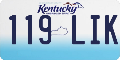 KY license plate 119LIK