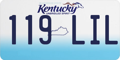 KY license plate 119LIL