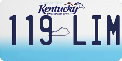 KY license plate 119LIM