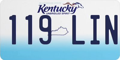 KY license plate 119LIN