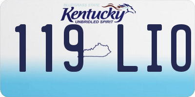 KY license plate 119LIO