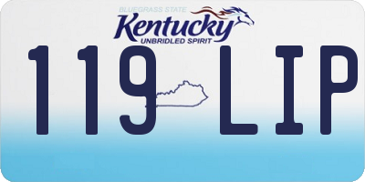 KY license plate 119LIP