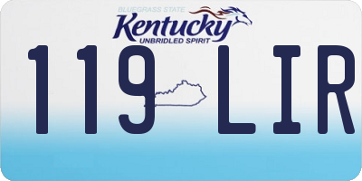 KY license plate 119LIR