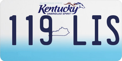 KY license plate 119LIS