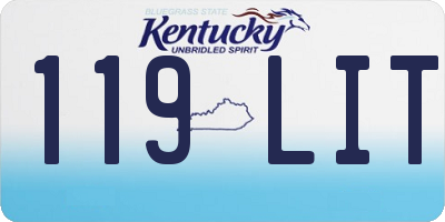 KY license plate 119LIT