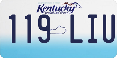 KY license plate 119LIU