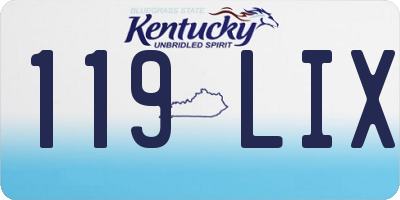 KY license plate 119LIX