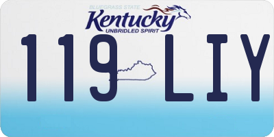 KY license plate 119LIY