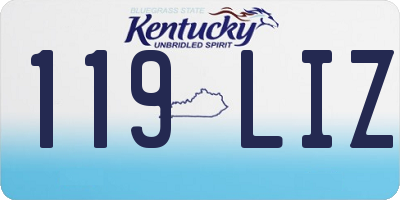 KY license plate 119LIZ