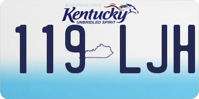 KY license plate 119LJH