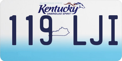 KY license plate 119LJI