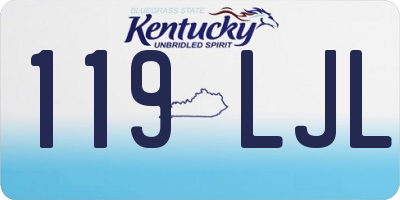 KY license plate 119LJL