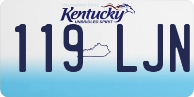 KY license plate 119LJN