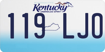 KY license plate 119LJO