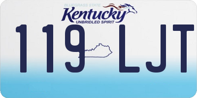KY license plate 119LJT