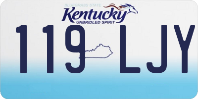 KY license plate 119LJY