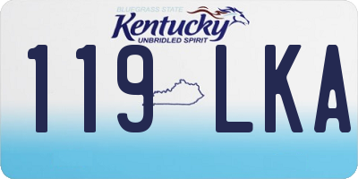 KY license plate 119LKA