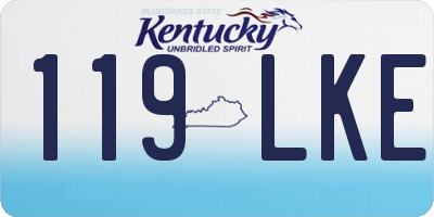KY license plate 119LKE