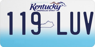 KY license plate 119LUV