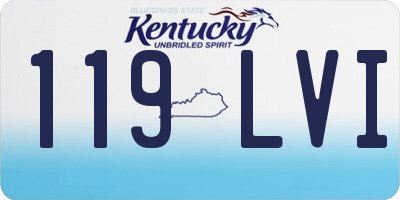 KY license plate 119LVI