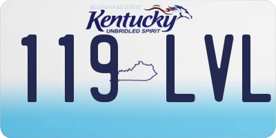 KY license plate 119LVL