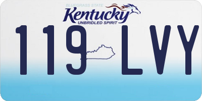 KY license plate 119LVY