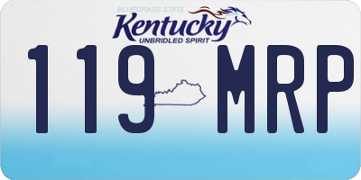KY license plate 119MRP