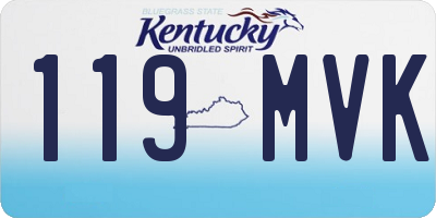 KY license plate 119MVK