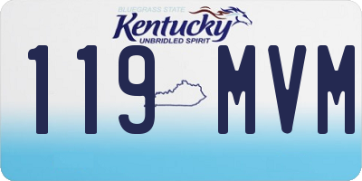 KY license plate 119MVM