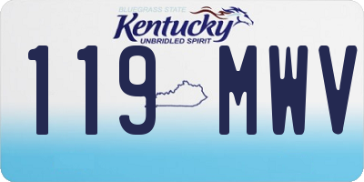 KY license plate 119MWV