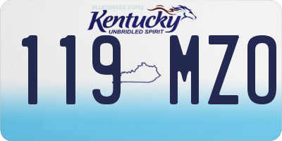 KY license plate 119MZO