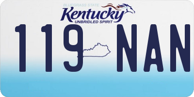 KY license plate 119NAN