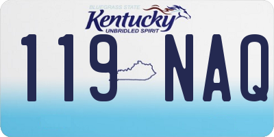 KY license plate 119NAQ