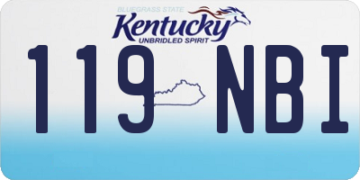 KY license plate 119NBI