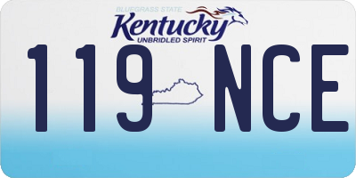 KY license plate 119NCE