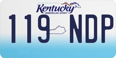 KY license plate 119NDP