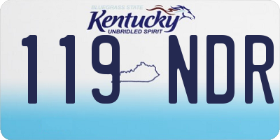 KY license plate 119NDR