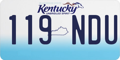 KY license plate 119NDU