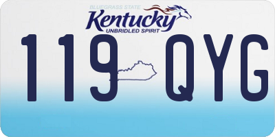 KY license plate 119QYG